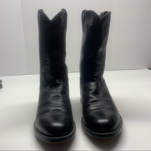 •- Justin Boots Jackson #3133 Black Leather Men’s Boots 10” Tall main image 6